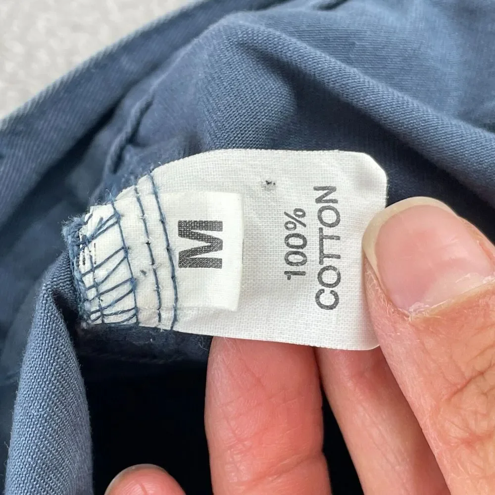 UNIS Field Cargo Shorts Men Medium‎ (32x9) Blue Chino Zip Fly Made in Korea